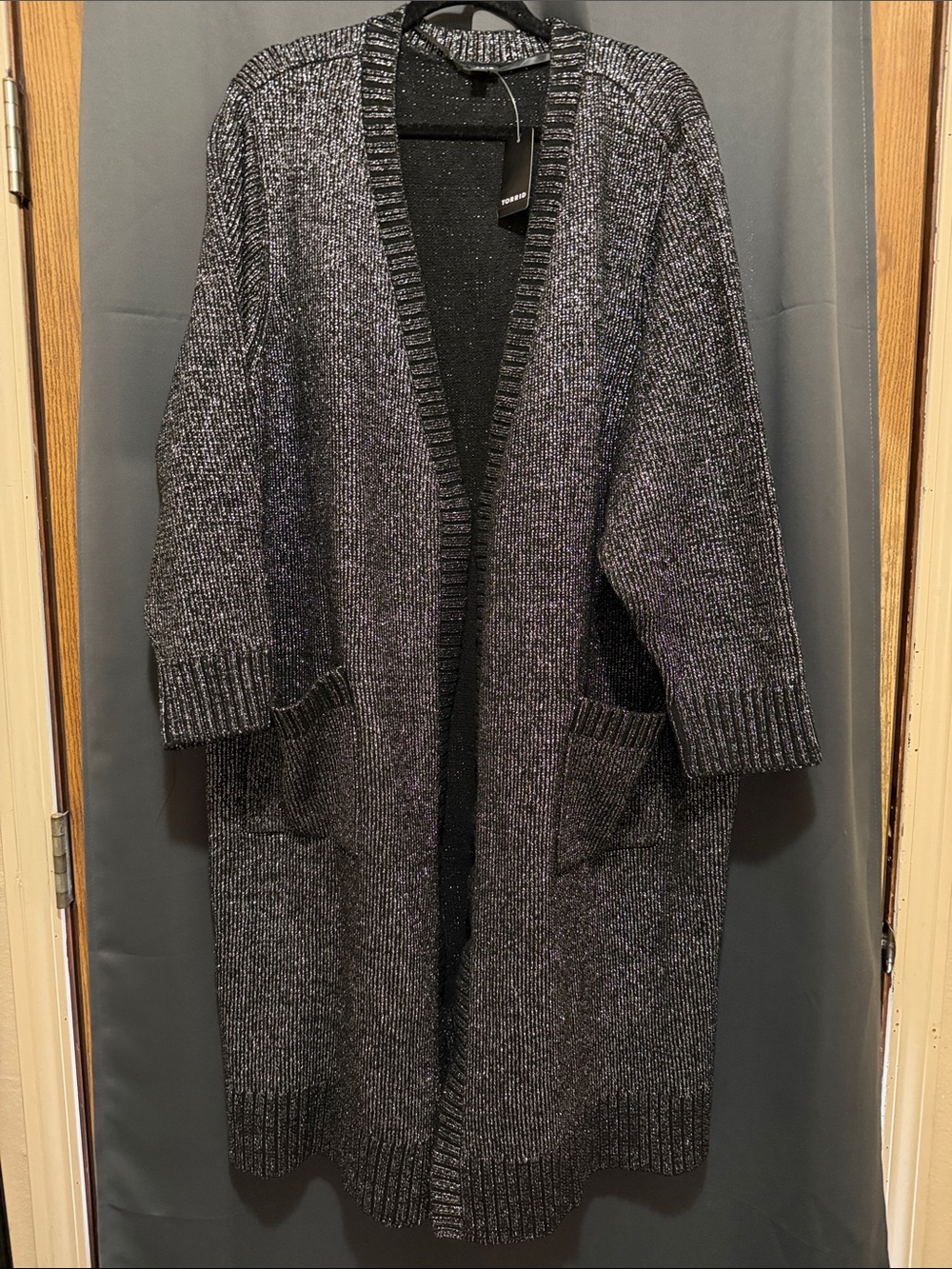 Torrid Balck Sparkle 4x Long Sweater Cardigan New
